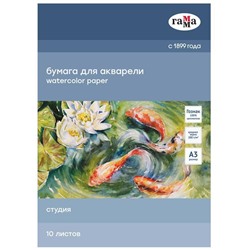 Папка для акварели А3 10л "Студия"  200г/м² 30C03F710W среднее зерно