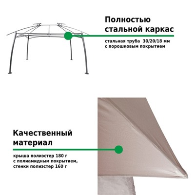 Шатер садовый Green Glade 1068, 3 х 4 х 26 м