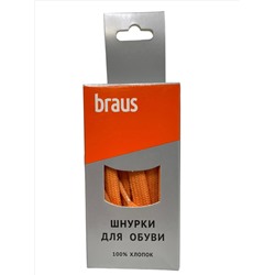 Шнурки BRAUS 120 см плоские ОРАНЖЕВЫЕ/10