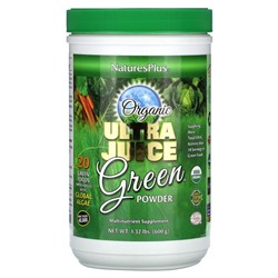 NaturesPlus, Органический зеленый порошок Ultra Juice, 600 г (1,32 фунта)