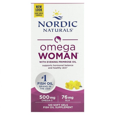 Nordic Naturals, Omega Woman, с маслом примулы вечерней, 120 капсул