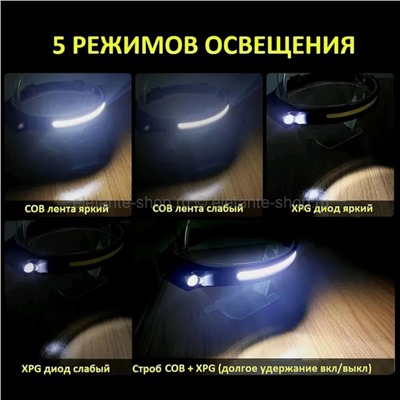 Налобный фонарь LED Headlamp 1 Stripe MA-485 (96)