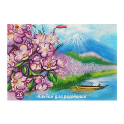 Альбом для рисования А4, 20 листов, на клею, ErichKrause «Цветущая Япония»