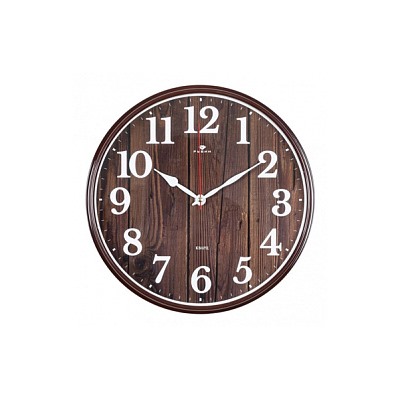 Часы настенные круг d=29см, корпус коричневый "Эко" "Рубин" 2940-002 (10)