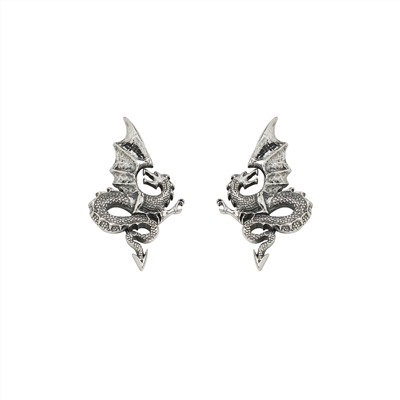 "Красс" серьги в серебряном покрытии из коллекции "Dragon" от Jenavi с английским замком