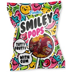 Леденцы Fundiez Smiley Pops со вкусом тутти-фрутти и жевательной резинкой 200 гр