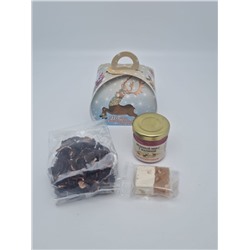 91 Подарочный набор «Новогодний сундучок» (чай каркаде, медовый микс с малиной, мальбан)