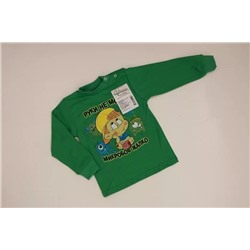 Джемпер зеленого цвета на мальчика с длинным рукавом (интерлок)