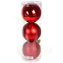 Набор мега-елочных шаров, диаметр 15 см, 3 шт Красный