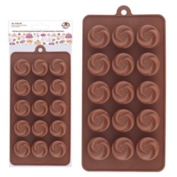 Форма для шоколадных конфет силиконовая "Розочки". Размер 22х11 см.