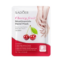 Увлажняющие маски-перчатки для рук с экстрактом вишни и никотинамида SADOER Cherry Fruit Nicotinamide Hand Mask, 35 гр