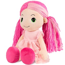 Кукла Стильняшка с Розовой Прядью в  Платье с Воланами 40 см MT-HH-R20192 в Самаре