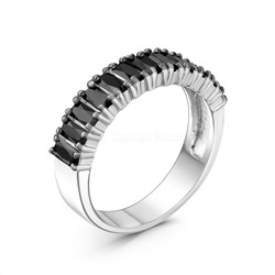 Кольцо из серебра с фианитами родированное 925 пробы 1-261чр216