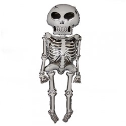 Шар Ходячая фигура, Скелет, Белый (в упаковке) 62''/157 см