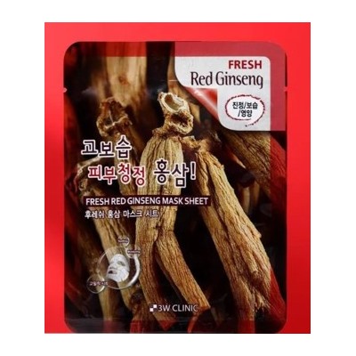 БВ 3W Clinic маска для лица тканевая Red ginseng 23мл 370105