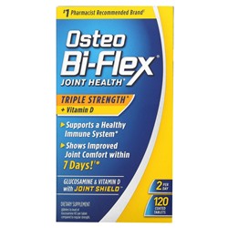 Osteo Bi-Flex, Здоровье суставов, тройная сила + витамин D, 120 таблеток в оболочке