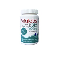 Витамины Vitatabs Muistille Hermostolle B12 1000 µg со вкусом мяты 100 таблеток