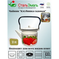 Чайник для плиты 2,0л 1с25/с белосн.Клубника садовая