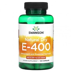 Swanson, Natural Dry E-400, 268 мг (400 МЕ), 100 капсул