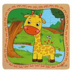 Игрушка деревянная пазл жираф Буратино в кор.500шт