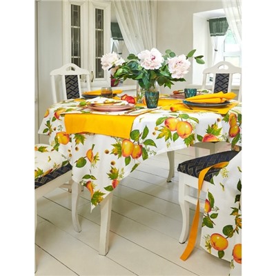 Набор кухонный: Apple blossom,скатерть 110х140 см, салфетки 40х40 см - 4 шт, цвет желтый
