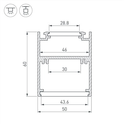 Профиль SL-ARC-5060-D1000-A90 WHITE (дуга 1 из 4) (Arlight, Алюминий)