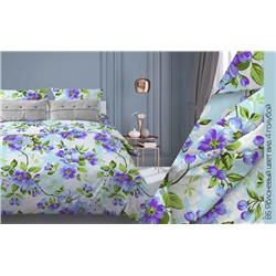 086 Яблоневый цвет (голубой) постельное белье из бязи Бояртекс 1,5 спальное