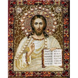 Алмазная мозаика/ подрамник/ частичная выкладка/ 30х40см/ арт.Х204 Икона Иисуса Христа
