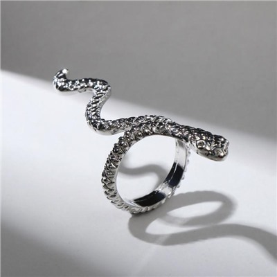 Кольцо "Змея" анаконда, цвет серебро, безразмерное