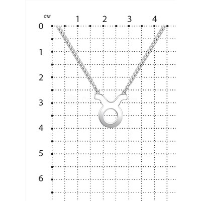 Колье из родированного серебра - Телец 925 пробы Кц-0105р
