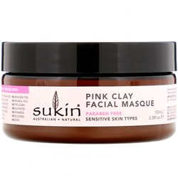 Sukin, Маска для лица с розовой глиной, для чувствительной кожи, 100 мл (3,38 унции)