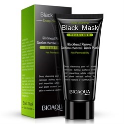 Черная маска-пленка от черных точек Bioqaua Blackhead Removal Bamboo Charcoal Black Face Deep Cleaning 60g