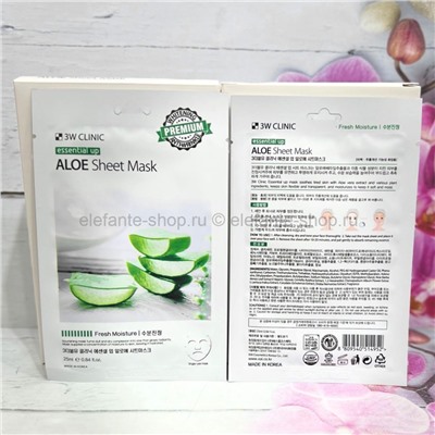 Тканевая маска для лица 3W Clinic Essential Up Aloe Sheet Mask (78)