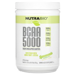 Nutrabio Labs, BCAA 5000, лимонад, 418 г (0,9 фунта 14,8 унции)