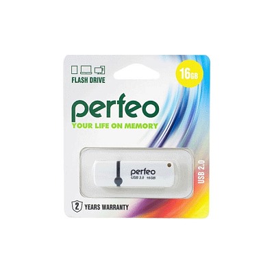 Флеш-диск Perfeo USB 16GB C07 White PF-C07W016