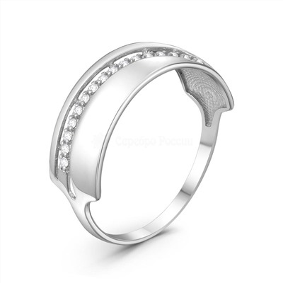 Кольцо из серебра с фианитами родированное 925 пробы К-3713-Р