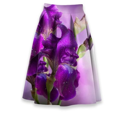 Юбка Фиолетовый цветок в росе