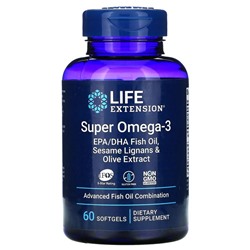 Life Extension, Super Omega-3, 60 мягких таблеток