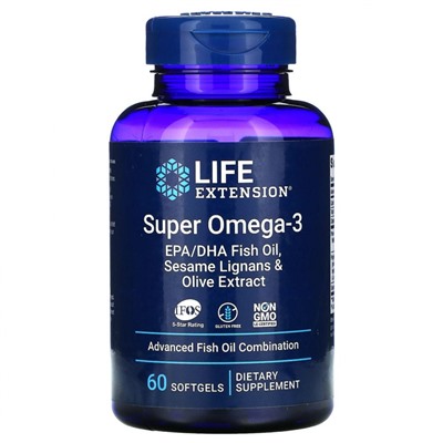 Life Extension, Super Omega-3, 60 мягких таблеток