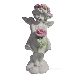 Фигура декоративная Ангел с розой L6W6.5H12.5