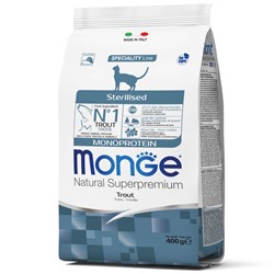 Monge Cat Monoprotein Sterilised корм для стерилизованных кошек с форелью