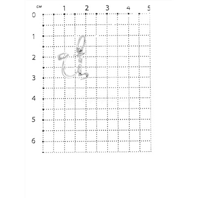 Подвеска-буква из серебра с фианитами родированная - Ц 925 пробы б-0023р