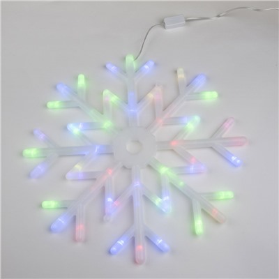 ULD-H4040-048/DTA RGB IP20 SNOWFLAKE Фигура светодиодная «Снежинка», 40х40см. Подвесная. 48 светодиодов. RGB свет. Провод прозрачный. TM Uniel