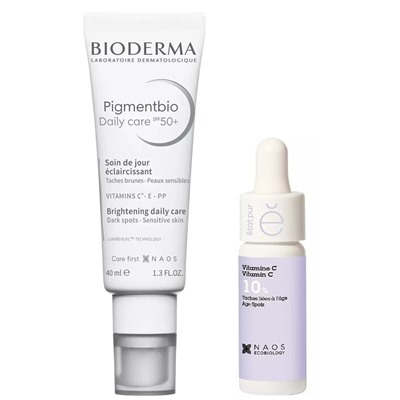 Набор: Bioderma дневной крем Pigmentbio SPF50, 40 мл + Etat Pur сыворотка с витамином С, 15 мл