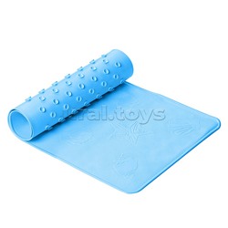Антискользящий резиновый коврик для ванны синий 34х74 см