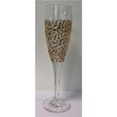 Набор рюмок для шампанского Nicolette, декор золотой мрамор, 6 шт., 180 мл