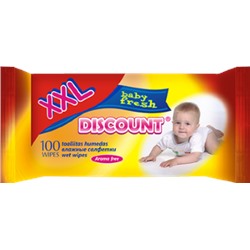 DISCOUNT Влажные салфетки (100шт) Baby fresh Aroma free (без запаха) п/п.18