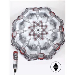 Зонт женский ТриСлона-880/L 3880,  R=55см,  суперавт;  8спиц,  3слож,  серый/красный  (Биг-Бен)  248452