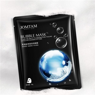 Пузырьковая тканевая маска для лица JOMTAM BUBBLES SEA SALT с морской солью и бамбуком