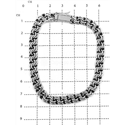 Браслет из серебра с чернением - Бисмарк, 19 см 925 пробы БРБ11019ч